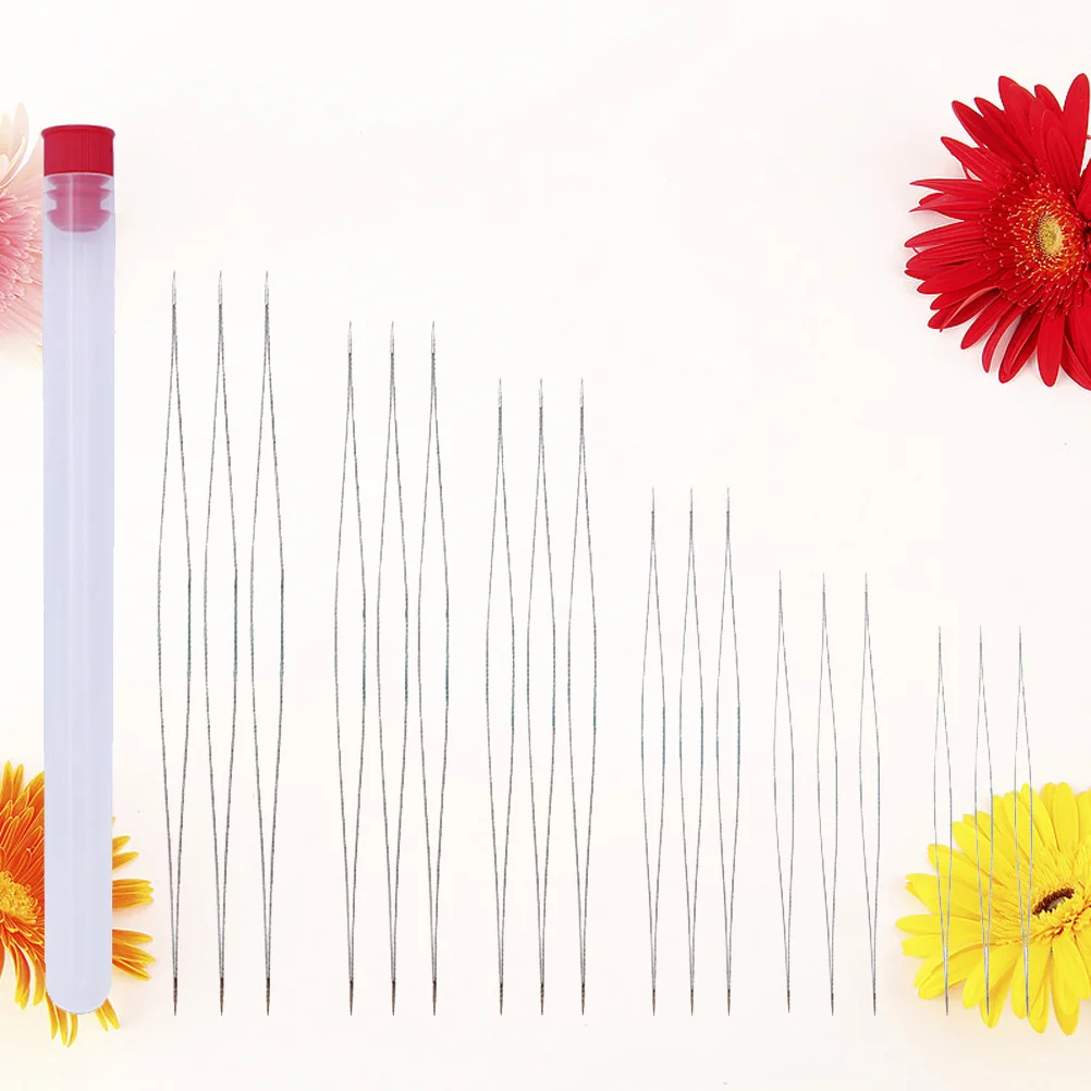 

18pcs Handwork Beading Needles Kit Threaders Set Sewing Needles with Storage Bottle DIY Jewelry Making Accessaries (45/58/76/