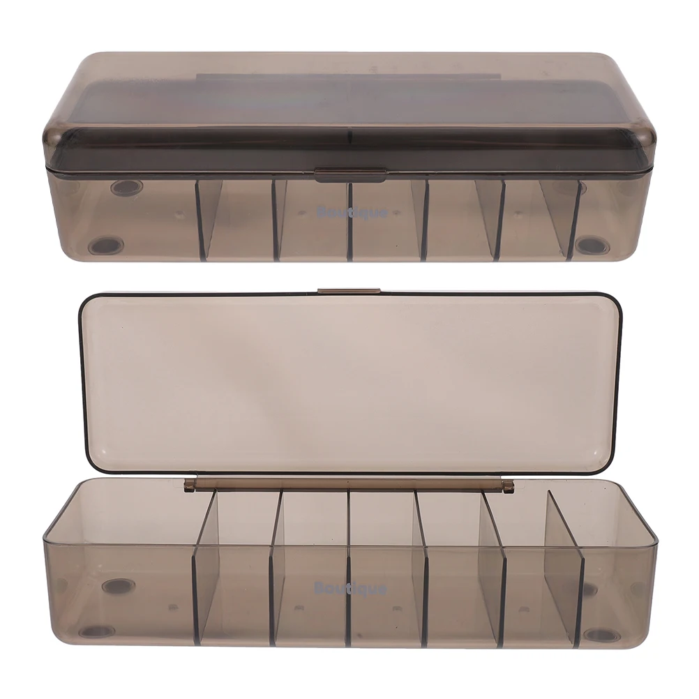 

2Pcs Cable Box Large Capacity Multi grid Desk ganizer Portable Wire Storage Container ABS Cord ganizer Case Plastic