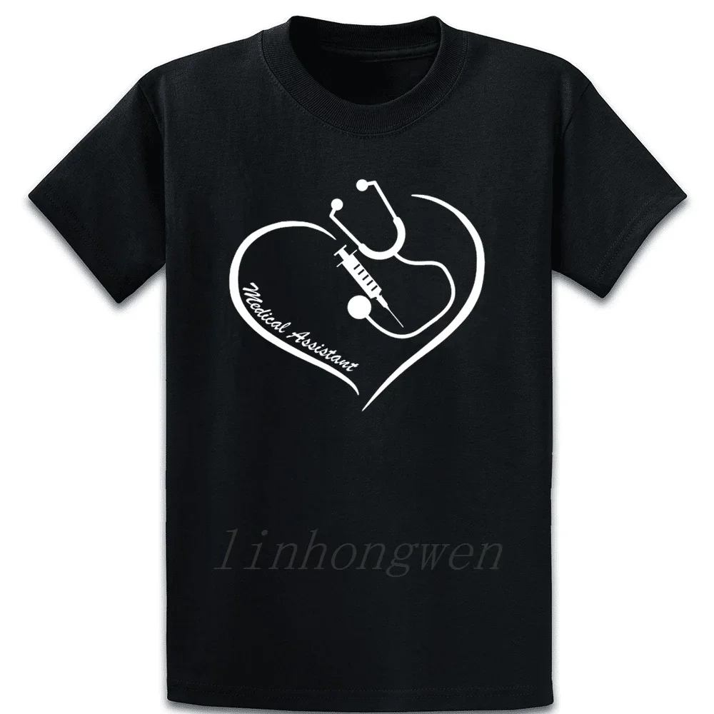 Medical Assistant Heart T Shirt Letters Gift Authentic Short Sleeve Natural Spring Autumn Size S-5xl Printing Cotton T-Shirt