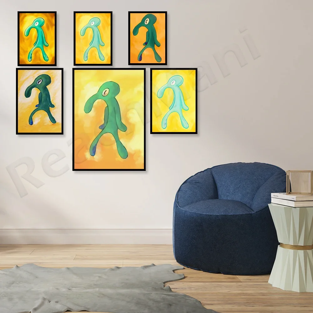Bold And Brash Gallery Art Canvas Painting Poster Squidward Wall Art Picture Nordic Living Room Home Decoration