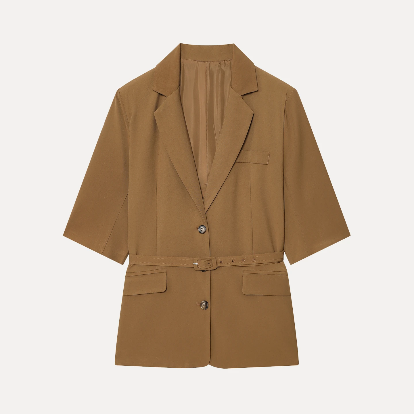 Versatile ort Sve Suit Sle Jaet with Belt Women's Faion Fall 2025 New Arrival Casual Wear Versatile Outerwear