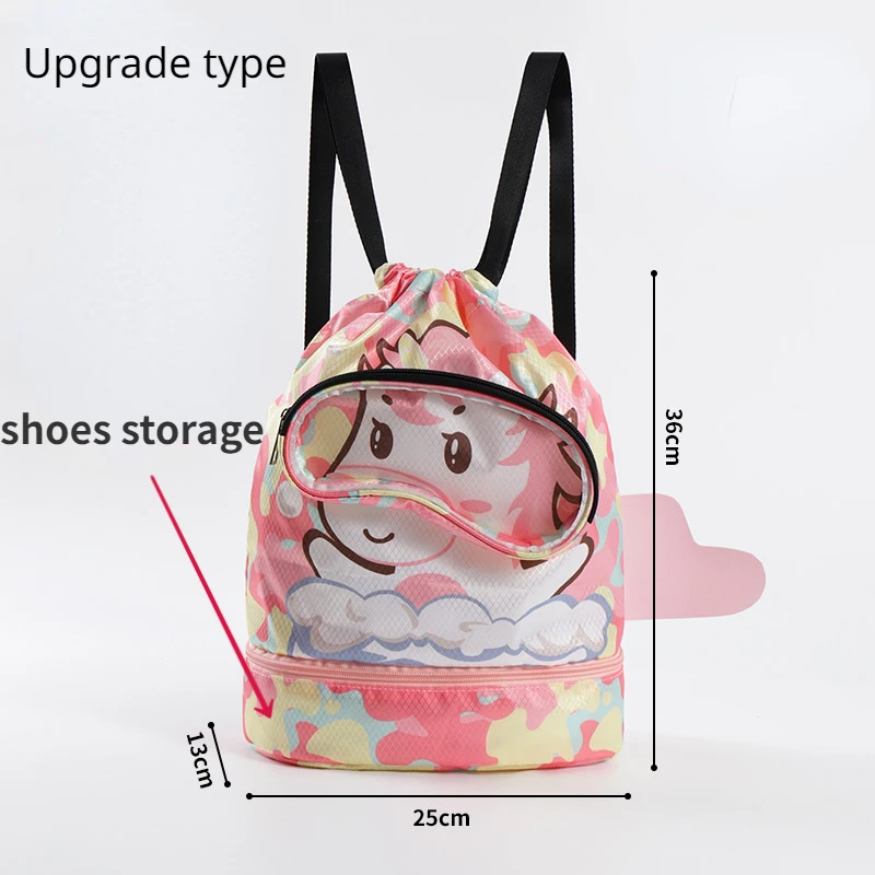 Waterproof Kids Backpack for Swimming Children Wet Dry Separation Bag Student Cartoon Travel Sea Pool Beach Storage Bag