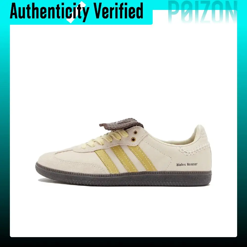 Adidas Originals x Wales Bonner Samba Nubuck Abrasion Resistant Low top Skateboard Shoes Unisex White Brown ID0217