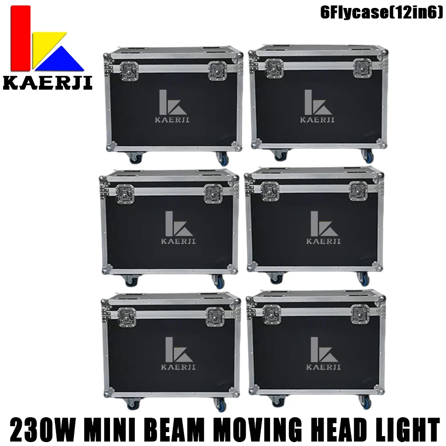 

6Pcs Fly Case For Factory Price Lyre Sharpy Beam 230W 7R Stage Moving Head Beam Mini 230W 7R DMX Stage Lights With Gobo Rainbow