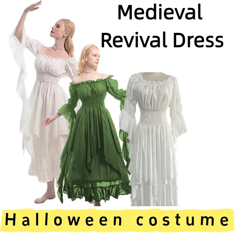 

Европейско-американское средневековое платье для косплея эпохи Возрождения, платье макси в придворном стиле на Хэллоуин для вечеринок на Хэллоуин, событий для косплея