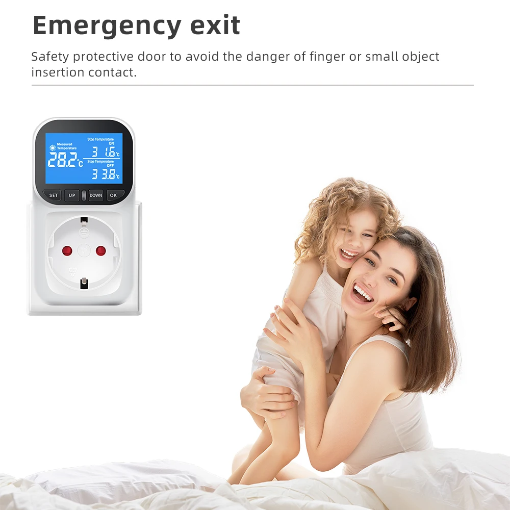 Imagem -05 - Controlador de Temperatura Termostato Digital Sensor de Saída Soquete com Temporizador Aquecimento e Refrigeração Aquicultura 16a 220v