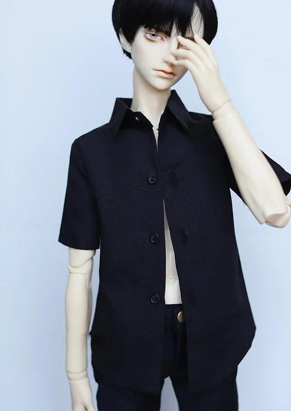 （Customize 30 Days） 1/3 1/4 uncle SD17  ID75 Doll clothes BJD/SD doll  Classic short-sleeved black shirt 1pcs