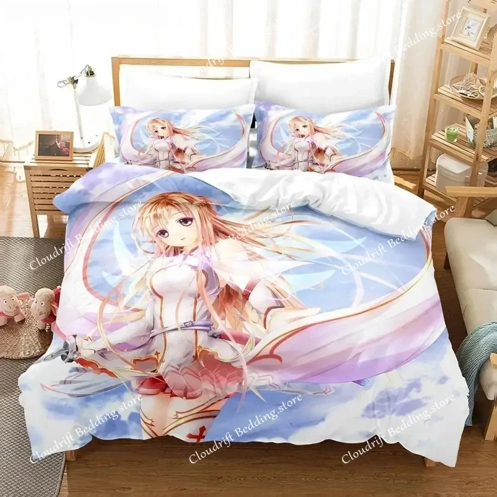 

Sword Art Online Bedding Set 3D Anime Print Polyester Quilt Cover Pillowcases Queen Kingfor Kids Gift Anime Duvet Cover Sets