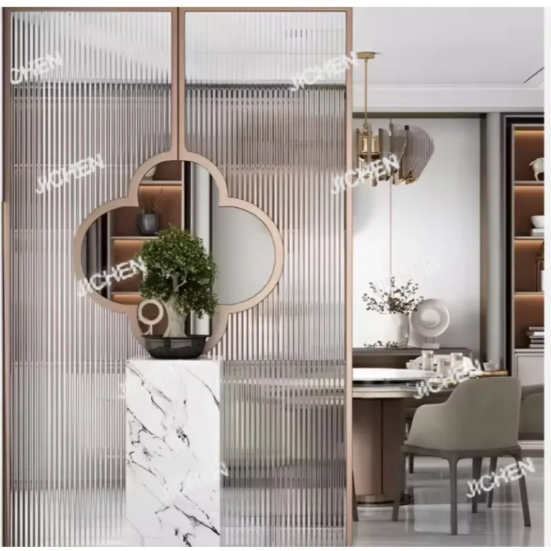 

Металлическая перегородка из нержавеющей стали для зонирования помещения, подвесная ширма для конфиденциальности, разделительная стена, ширма-перегородка для комнаты