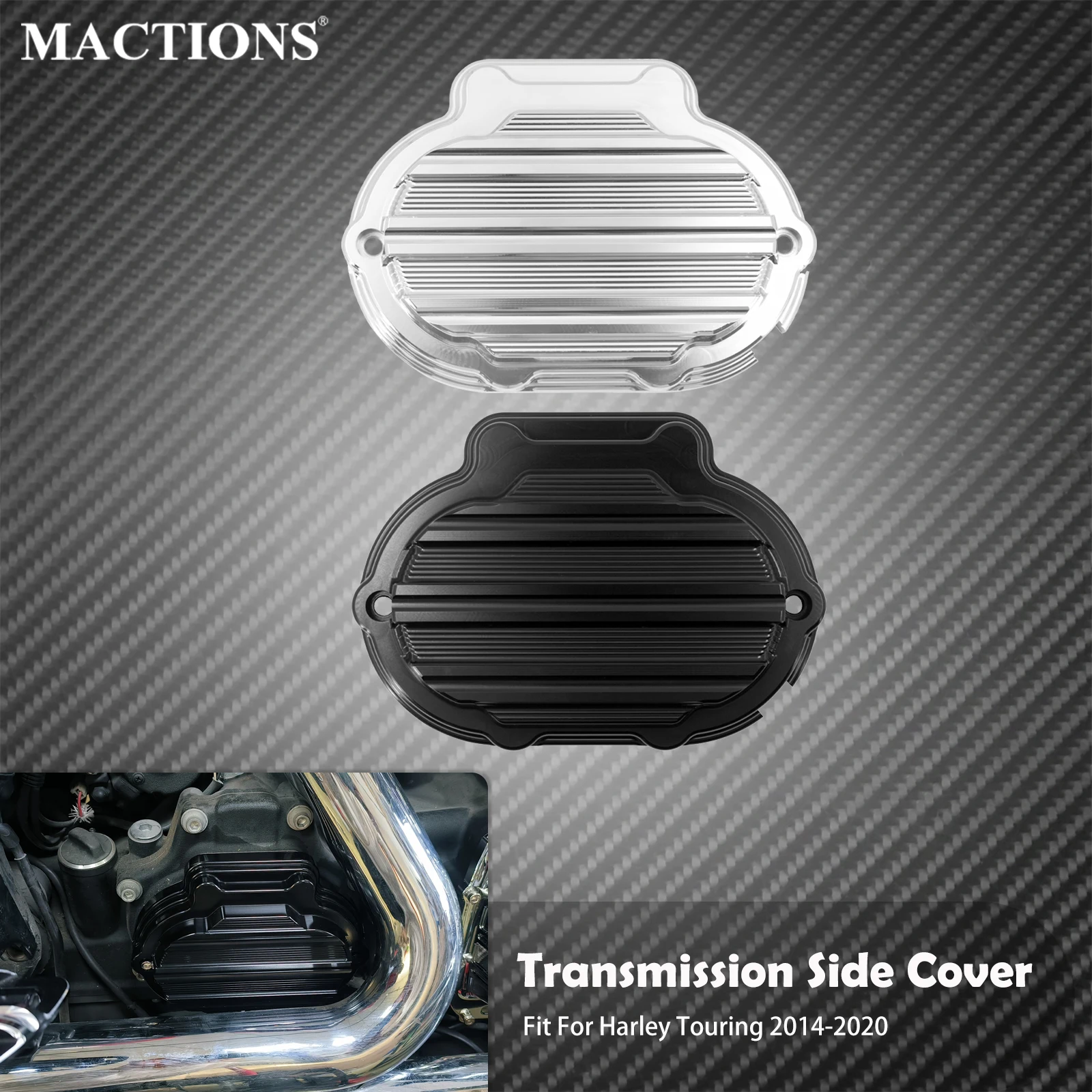 Motorcycle CNC Transmission Side Cover Black/Chrome Cap For Harley Touring Models W/Fairing 2014-2016 Electra Street Glide 17-20