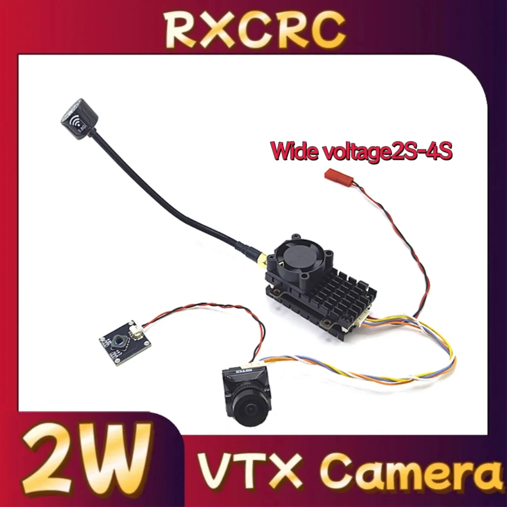 

RXC 5.8G 2000mW VTX Video Transmitter B19 PRO 1500TVL night vision Camera FOV 135° Suit for RC FPV Long Range Fixed-wing Drones.