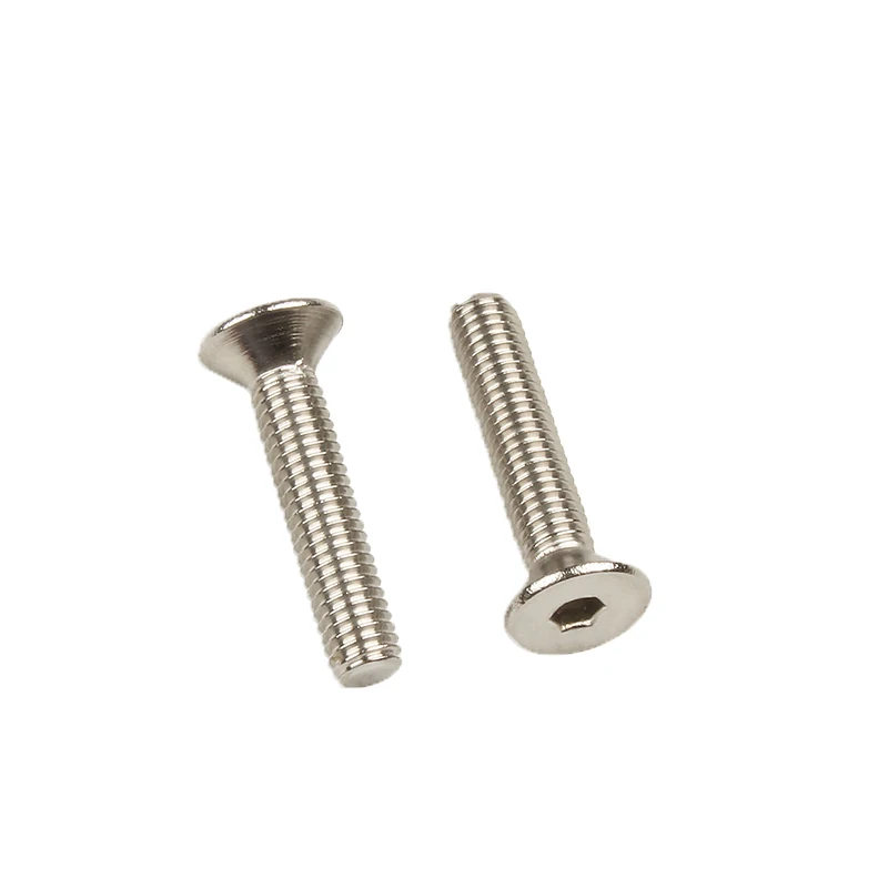 Standard din7991 nickel plated 10.9 grade countersunk head socket head screw flat head socket head bolt M1. 6-m8 10PCS