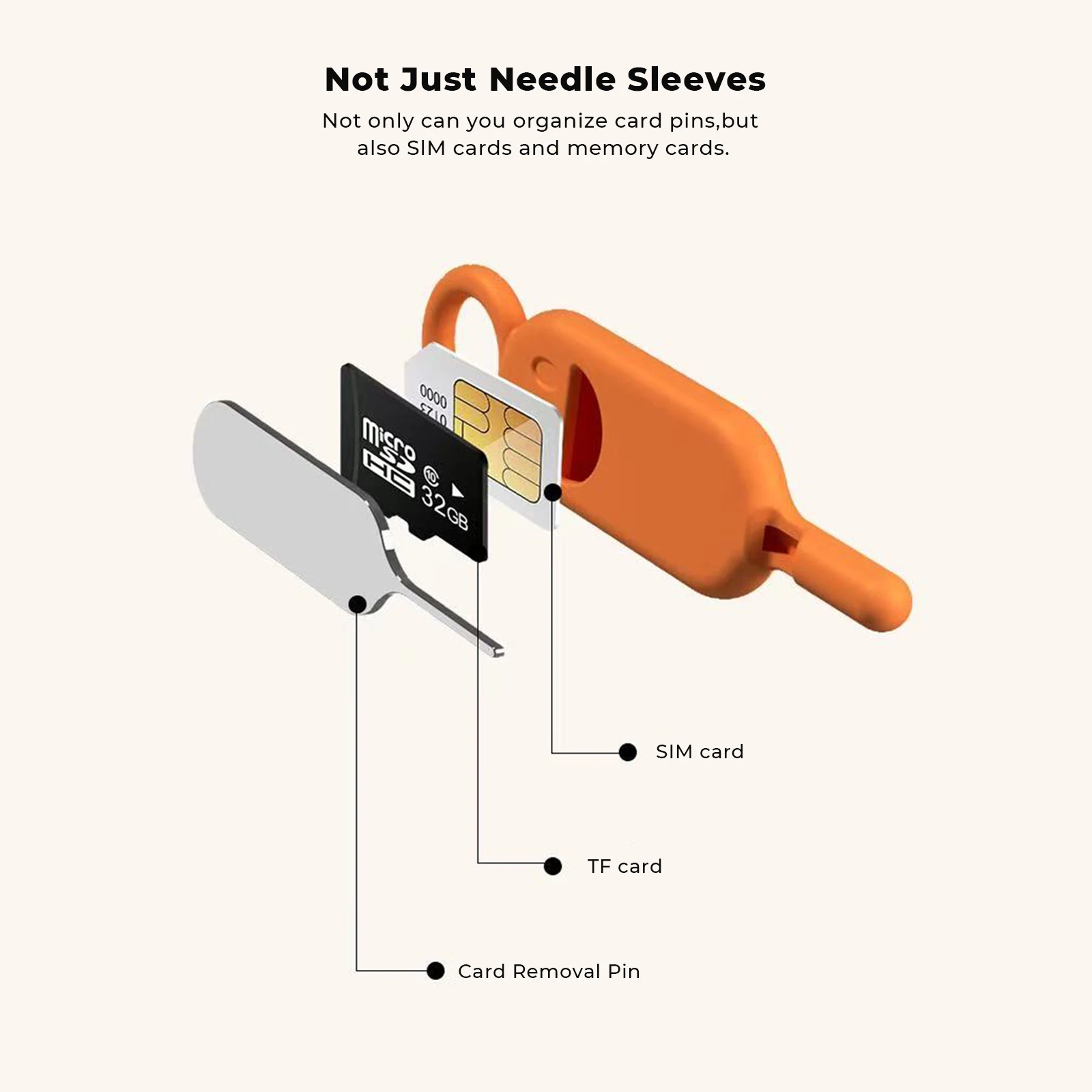 Silicone SIM Card Holder with Ejector Pin and Keychain,Anti-SIM/Micro SD Card Protective Case,Portable Cell Phone Card Organizer