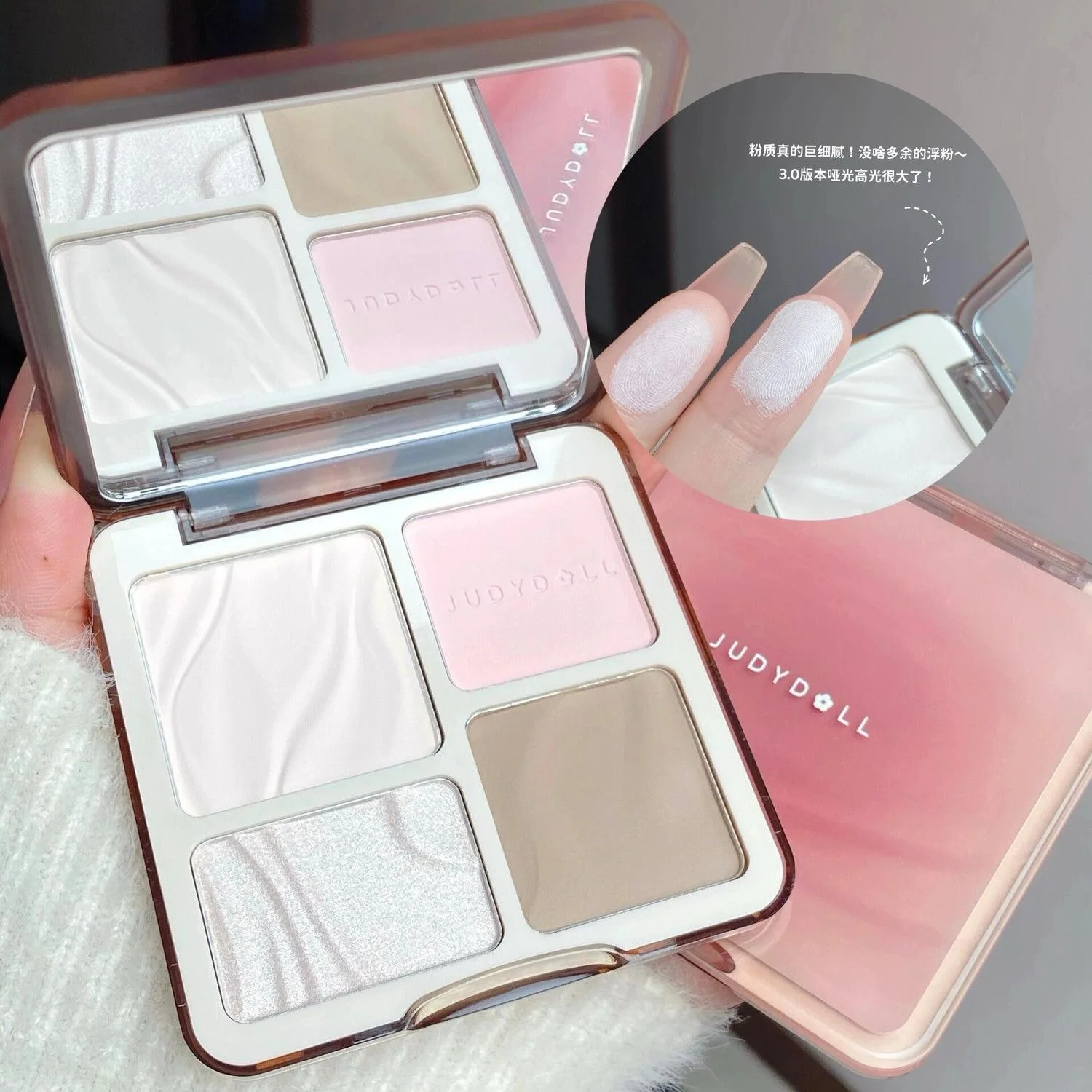 Judydoll Contouring Makeup Bronzer Face Palette Matte Highlighter Brighten Facial Powder Blusher Illuminator Powder Shadow