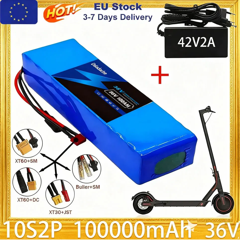 Nouveau 36V 100000mAh 10S2P 36V batterie de scooter électrique lithium scooter électrique 500W batterie de scooter électrique 10S2P batterie 18650