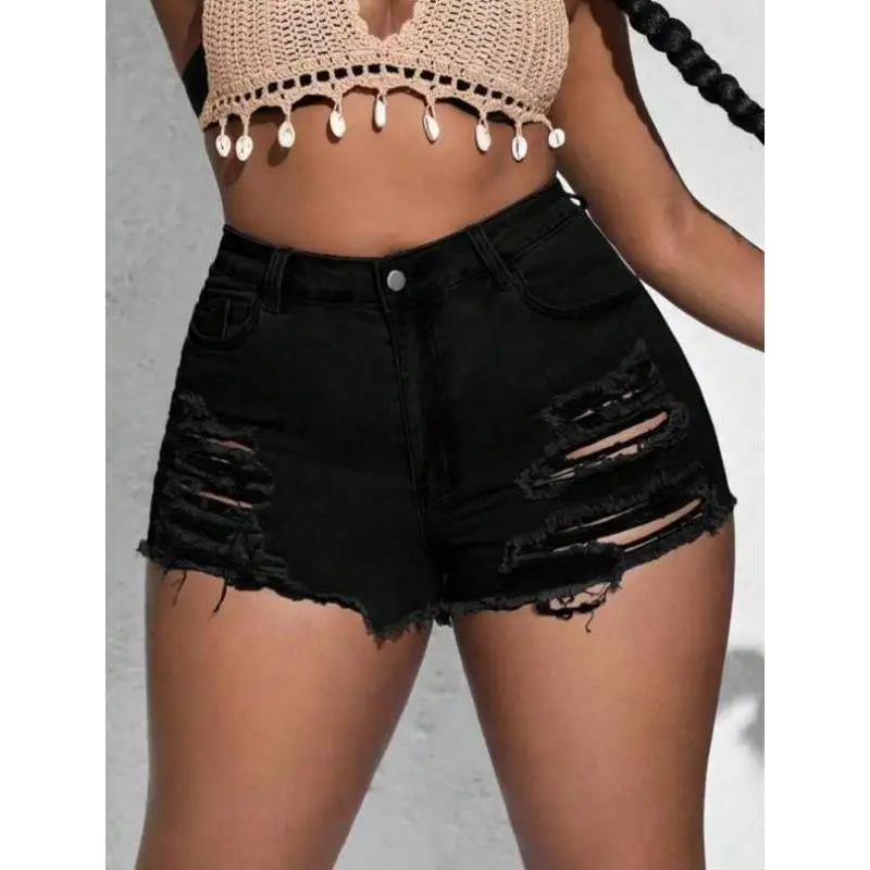 

Faionable Casual Denim orts with ket Hole Cross-Border New Sle Men's Ciwalk Nine-Piece Pants Vintage Sle