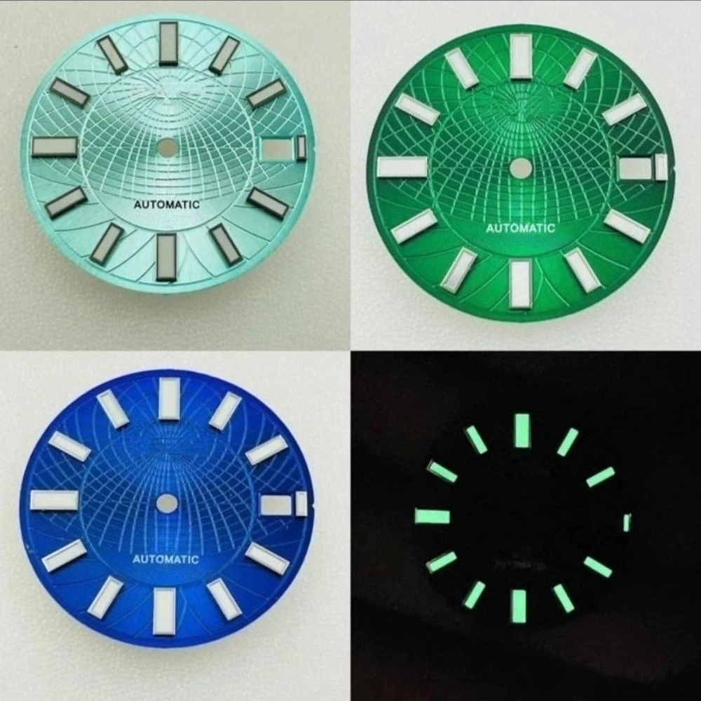 

28.5mm NH35 Dial S Mechanical Watch Strong Green Luminous Watch Accessories S Dial for Seiko NH35 NH36 4R35 4R36 Movement Newest