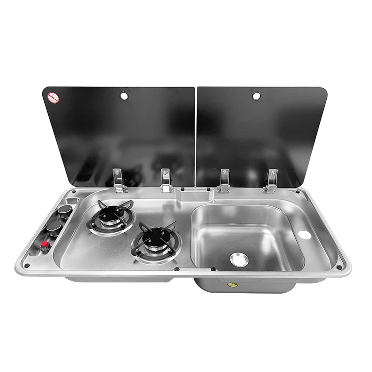 

High Quality 304 Stainless Steel RV Kitchen Sink Drop-in with Drainer for Motorhome Camper Van Trailer