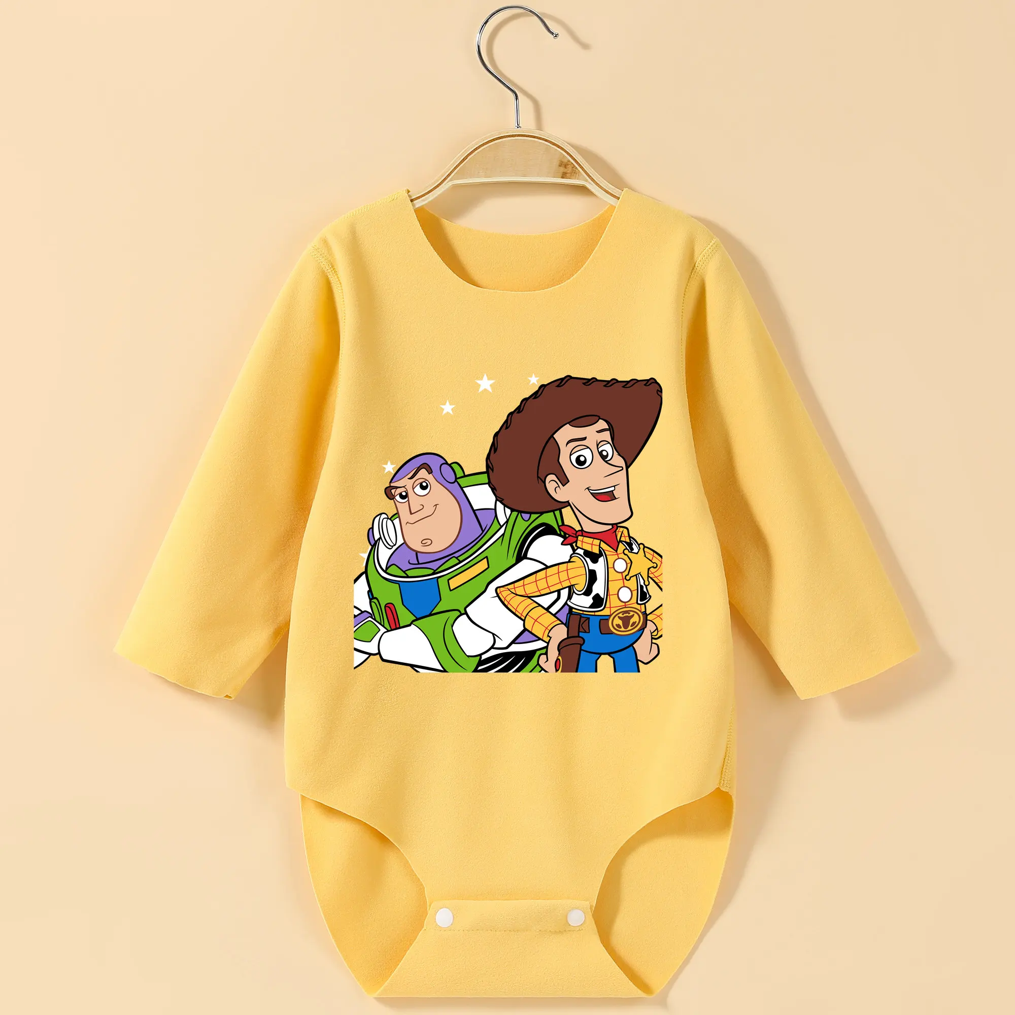 

Toy Story&MINISO Long sleeves Baby Bodysuit Onesie For Height 60-90CM Woody Exquisite Cute Print Baby Cloth Comfortable Jumpsuit
