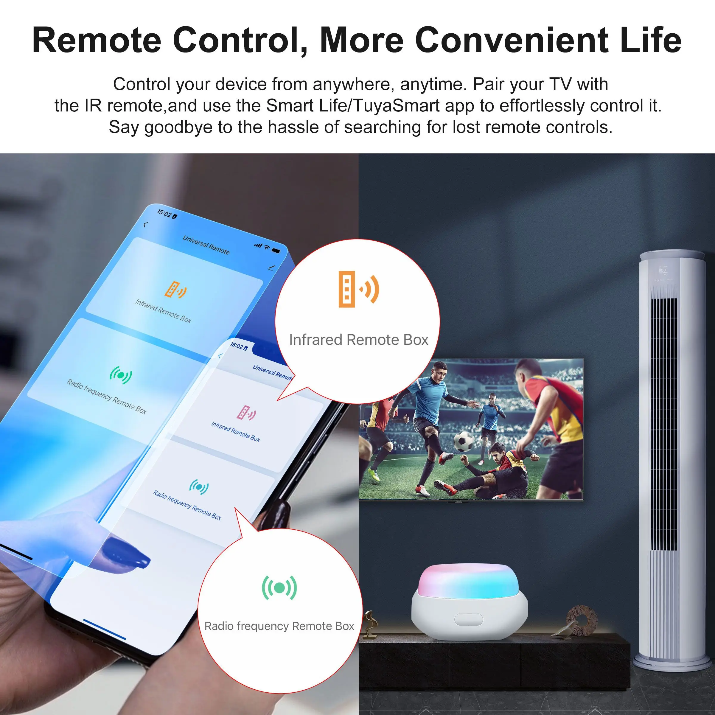 GIRIER Tuya Smart WiFi IR/RF Remote Control Hub with Night Light Universal RF/Infrared Remote Controller Works with Alexa Alice