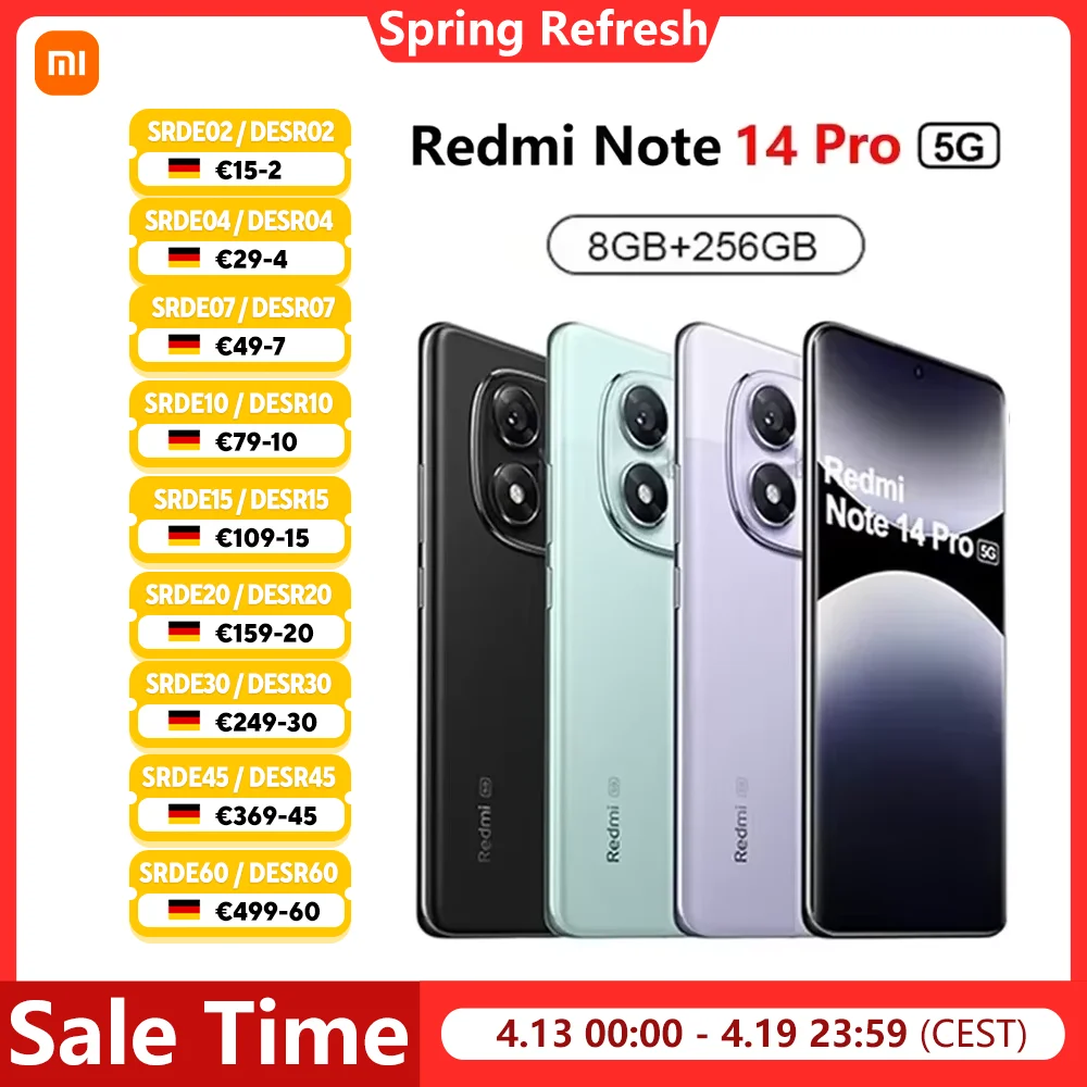 Xiaomi – Smartphone Redmi Note 14 Pro 5G, NFC, dimension 7300-Ultra, 6.67 pouces, 120Hz, 1.5K, caméra 200MP, batterie de Charge 45W, 5100mah