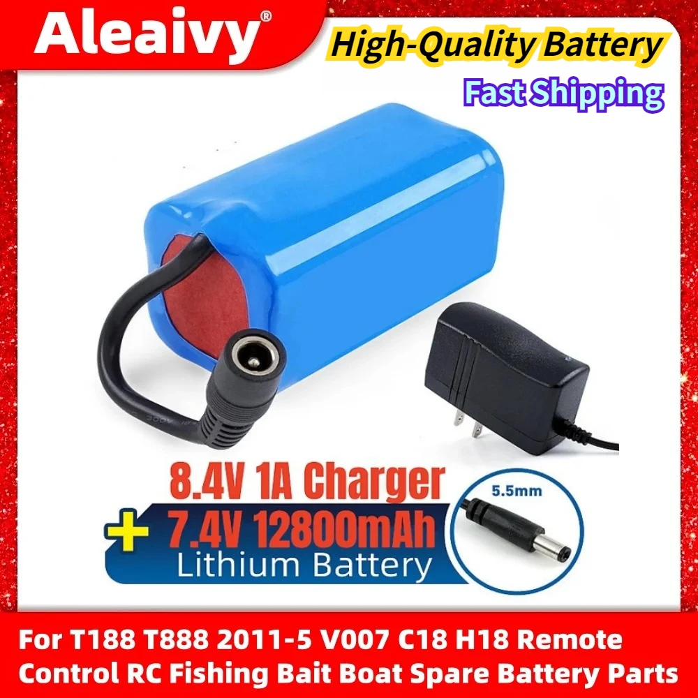 

19800mAh 7.4V Battery For T188 T888 2011-5 V007 C18 H18 Remote Control RC Fishing Bait Boat Spare Battery Parts with USB Charger