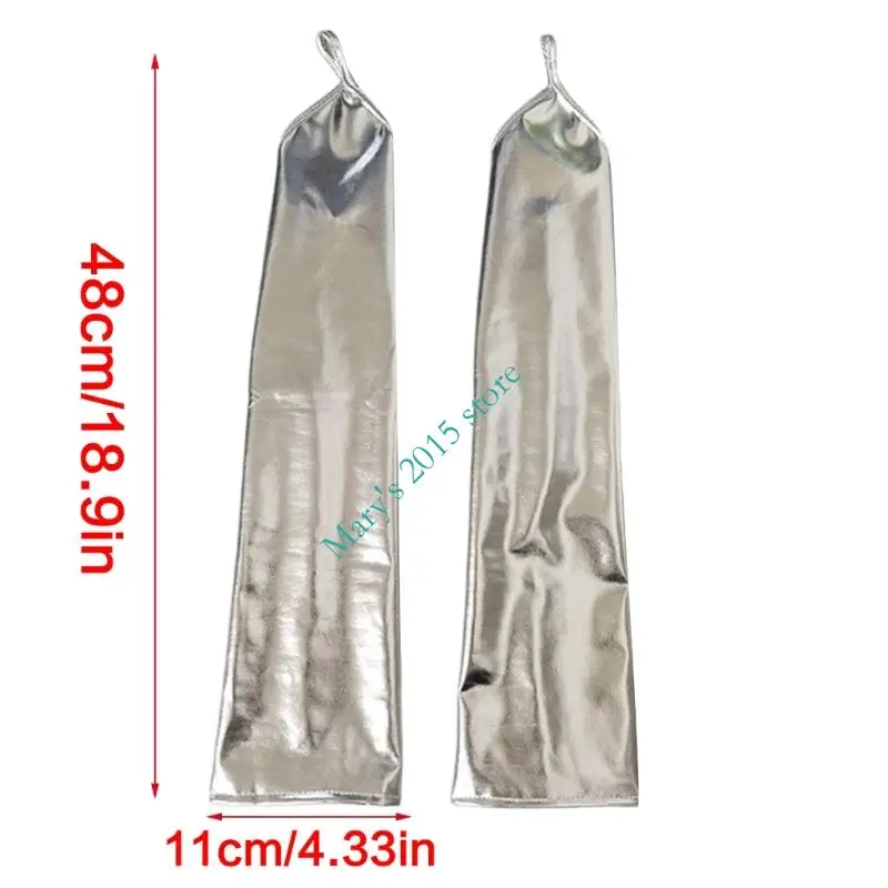 E15F acabado brillante Guantes largos 48 Opciones color múltiples para emparejamiento atuendos elegantes