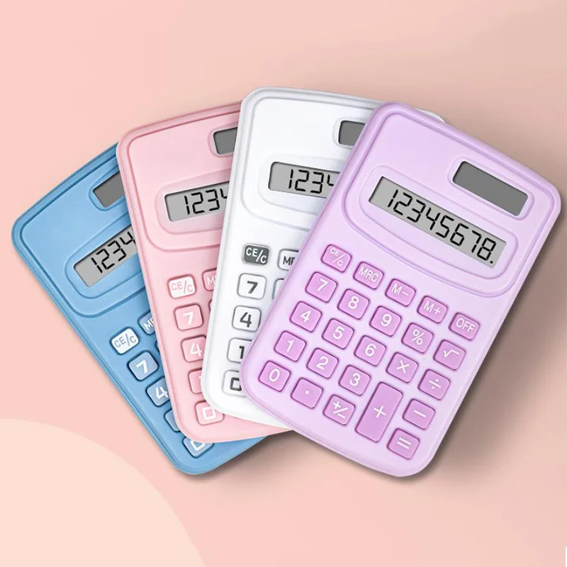 Calculadora científica Solar, Mini calculadoras de escritorio pequeñas, pantalla grande, calculadora bonita, calculadora portátil auxiliar de aprendizaje