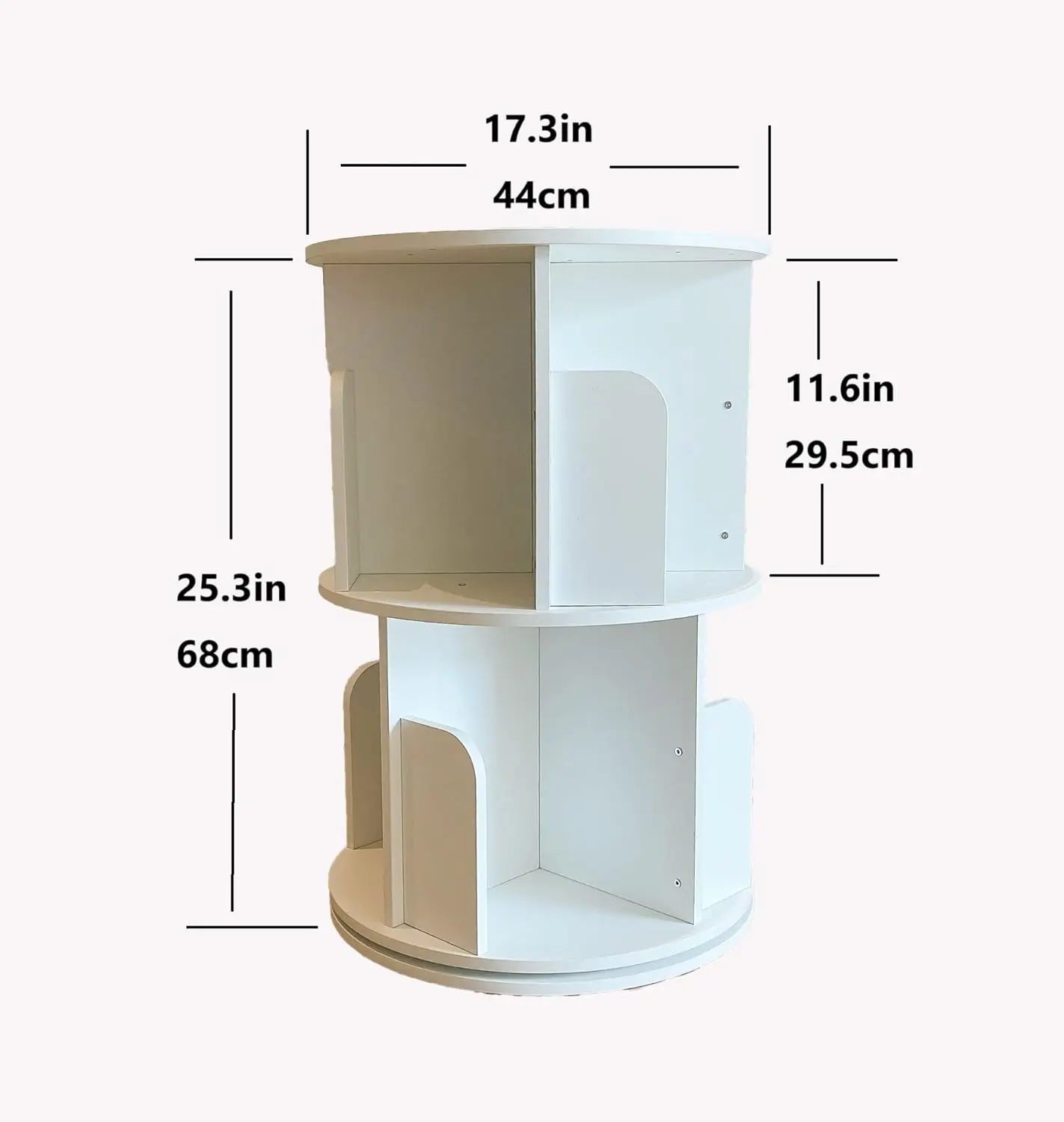 Rotating Bookshelf 360 Display Floor Standing Bookcase Storage Rack for Kids&Adults Multi-Functional Bookshelf Organizer (White