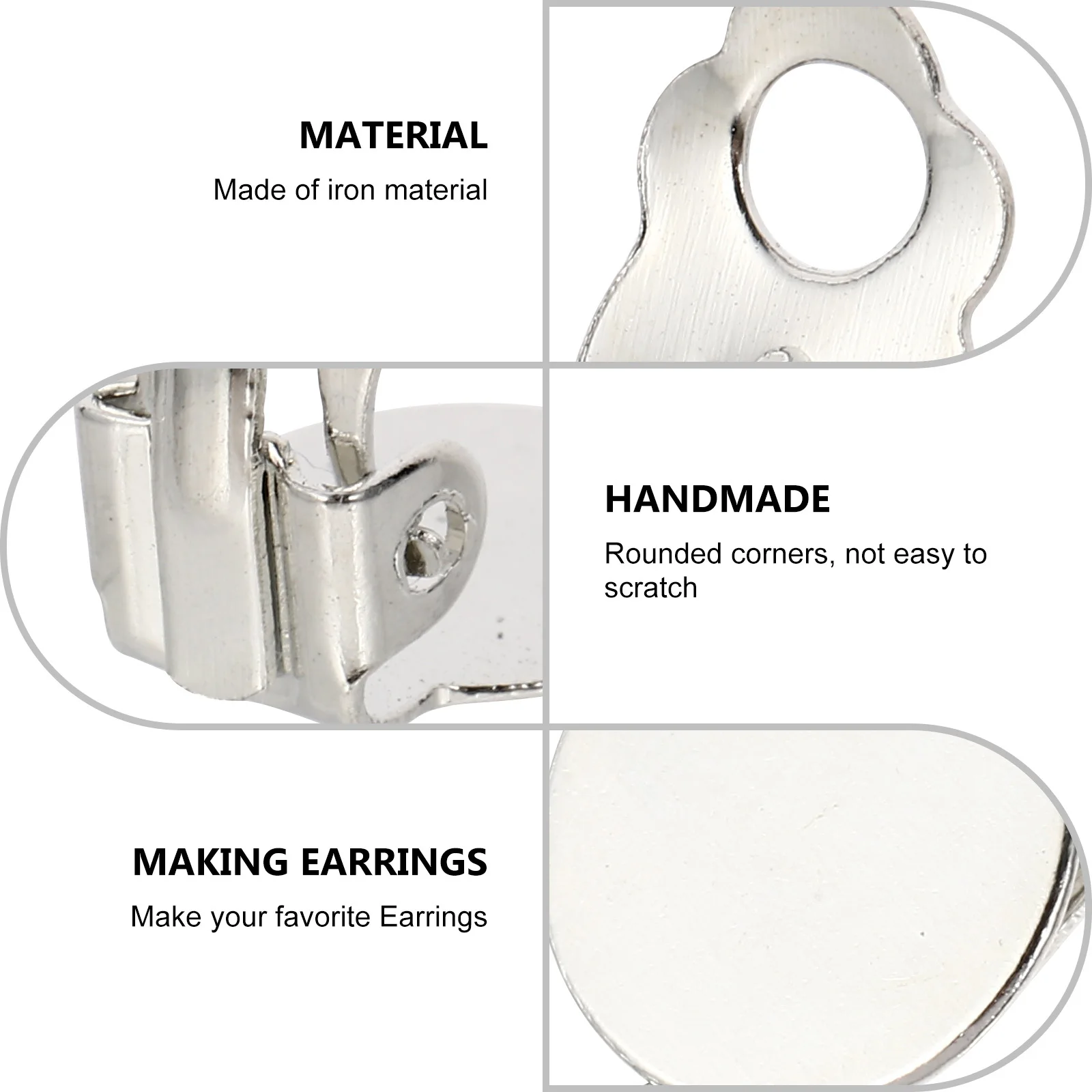 

100Pcs Eco Ear Clips No Pierced Earrings DIY Jewelry Making Findings Ear Clip Base Durable Non-Pierced Non Pierced Earrings