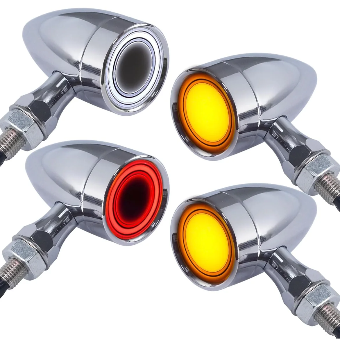 Bullet Indicators 3 in 1 Motorcycle LED Turn Signal Light Front Rear Running Brake Integrated Light For Harley Chopper Bobber