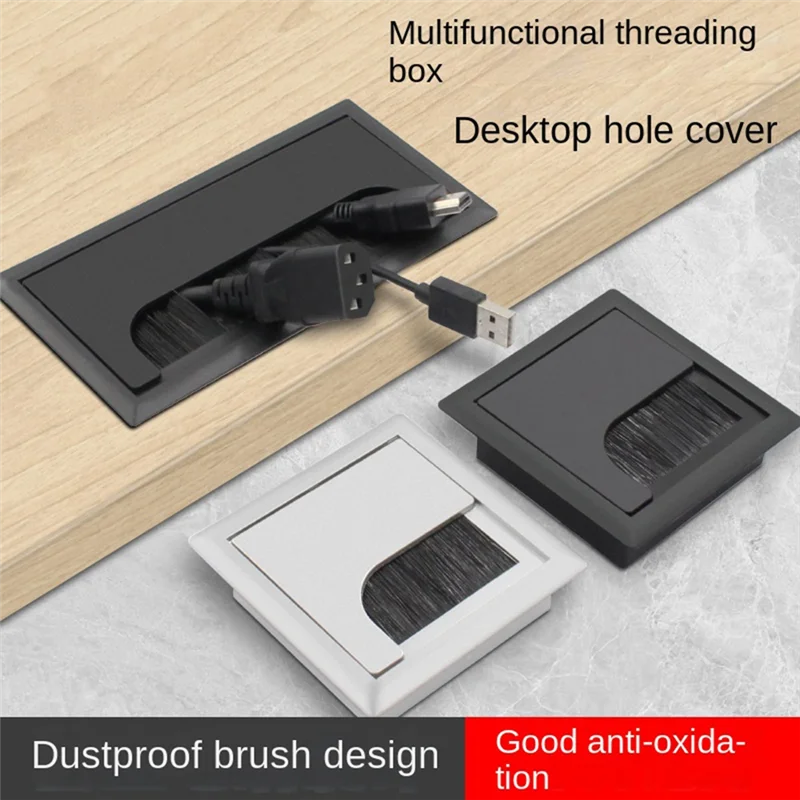 

HRBAJ-Office Desk Threading Box Computer Table Wire Hole Cover Threading Hole Square Brush Cover Plate