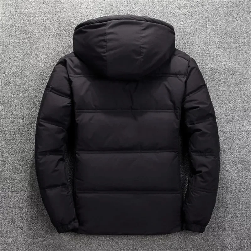Hiver chaud doudoune hommes manteau décontracté col montant épais blanc canard veste hommes hiver à capuche doudoune vêtements d'extérieur hommes manteaux