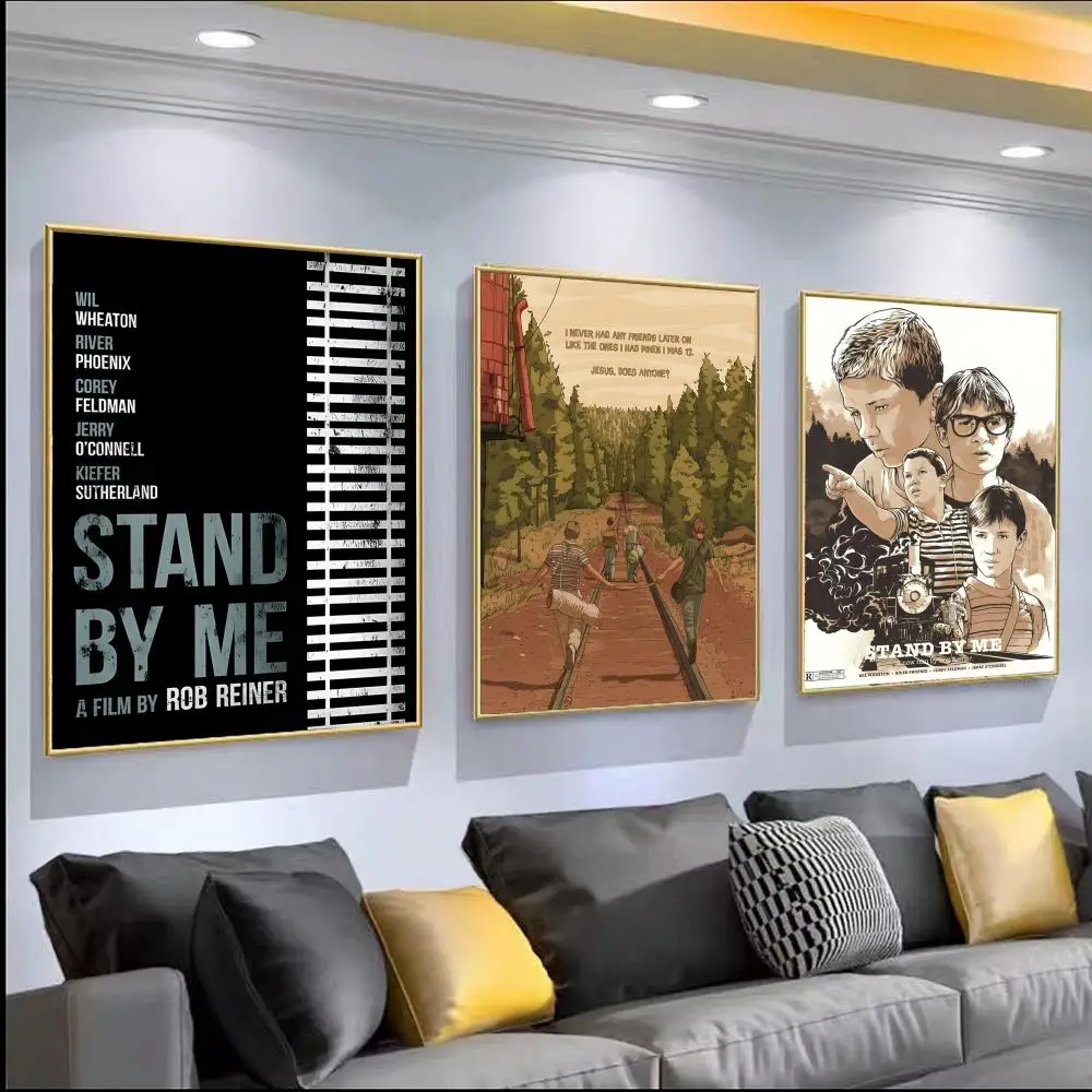قصة الدراما الكلاسيكية فيلم S-Stand By Me-MT ملصق قماش HD ملصق جدار الفن الداخلي المدخل ديكور المنزل عطلة