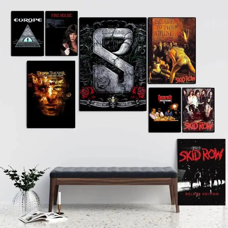 Modern Pop Music Album Poster, Skid Row Wallpaper, High-Quality Canvas Painting, Wall Art Picture, Ideal for Bedroom Home Decor