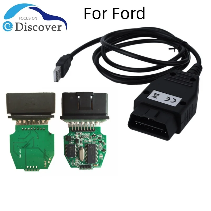 Nuevo para Ford VCM interfaz de diagnóstico OBD para Cable USB FOCOM soporte multilingüe para FORD para Mazda versión estable