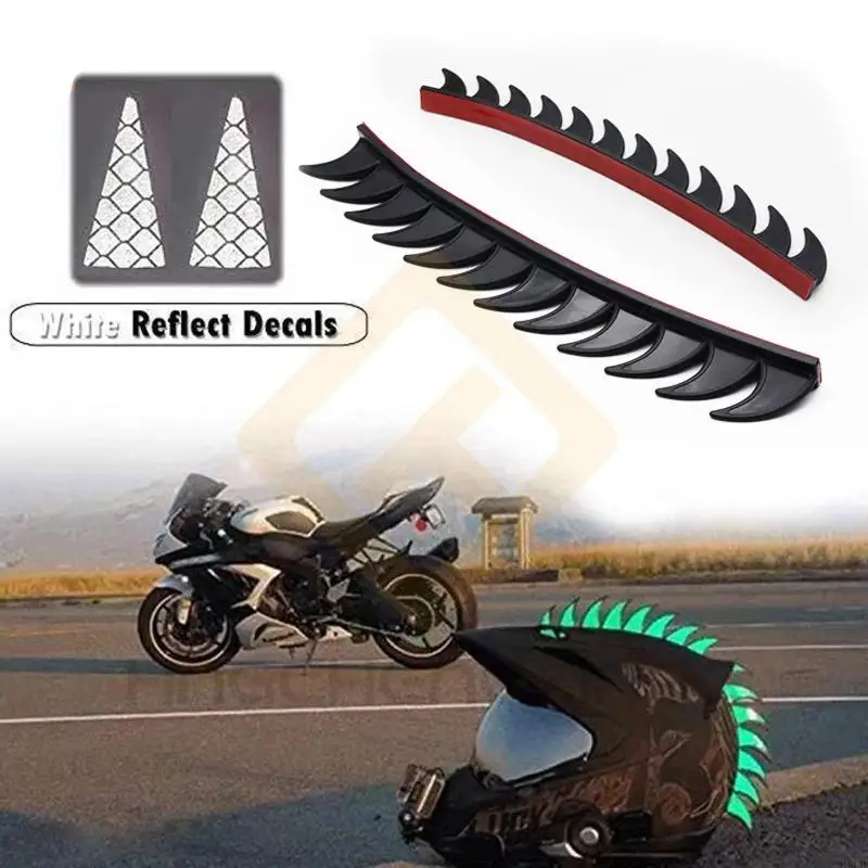 H8WE Rubber Saws Helmet Accessory Mohawks Sticker for Motorbike Scootor