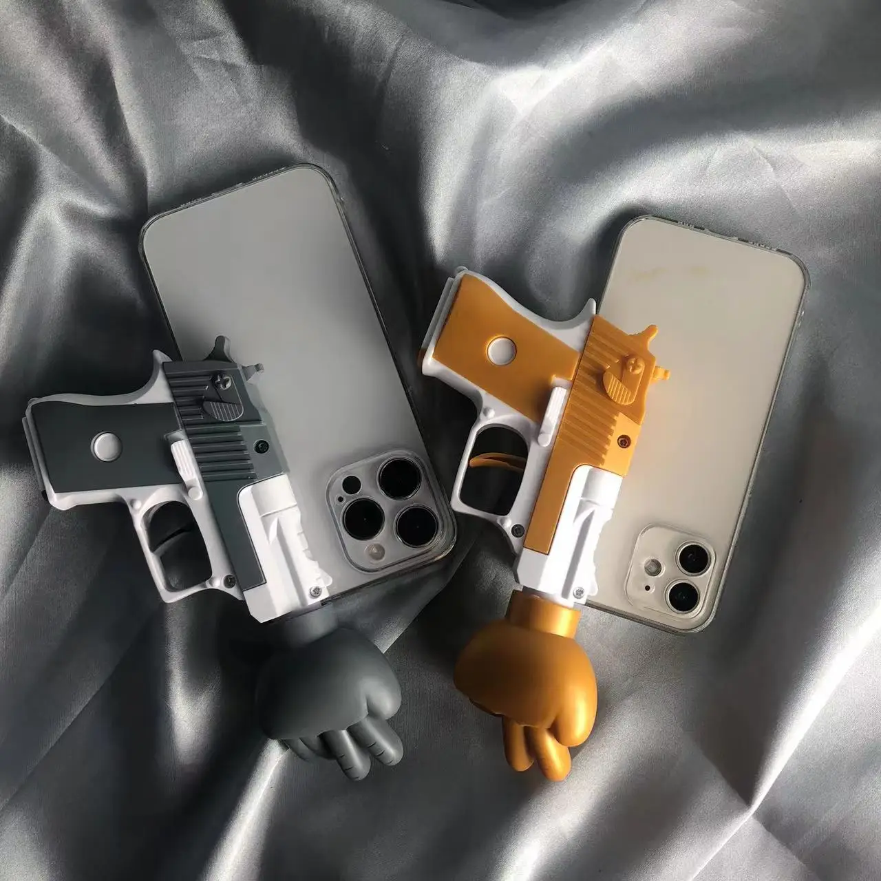 Fun casual entertainment game rock paper scissors toy gun iPhone case and Samsung series phone case, Best Gift Idea.