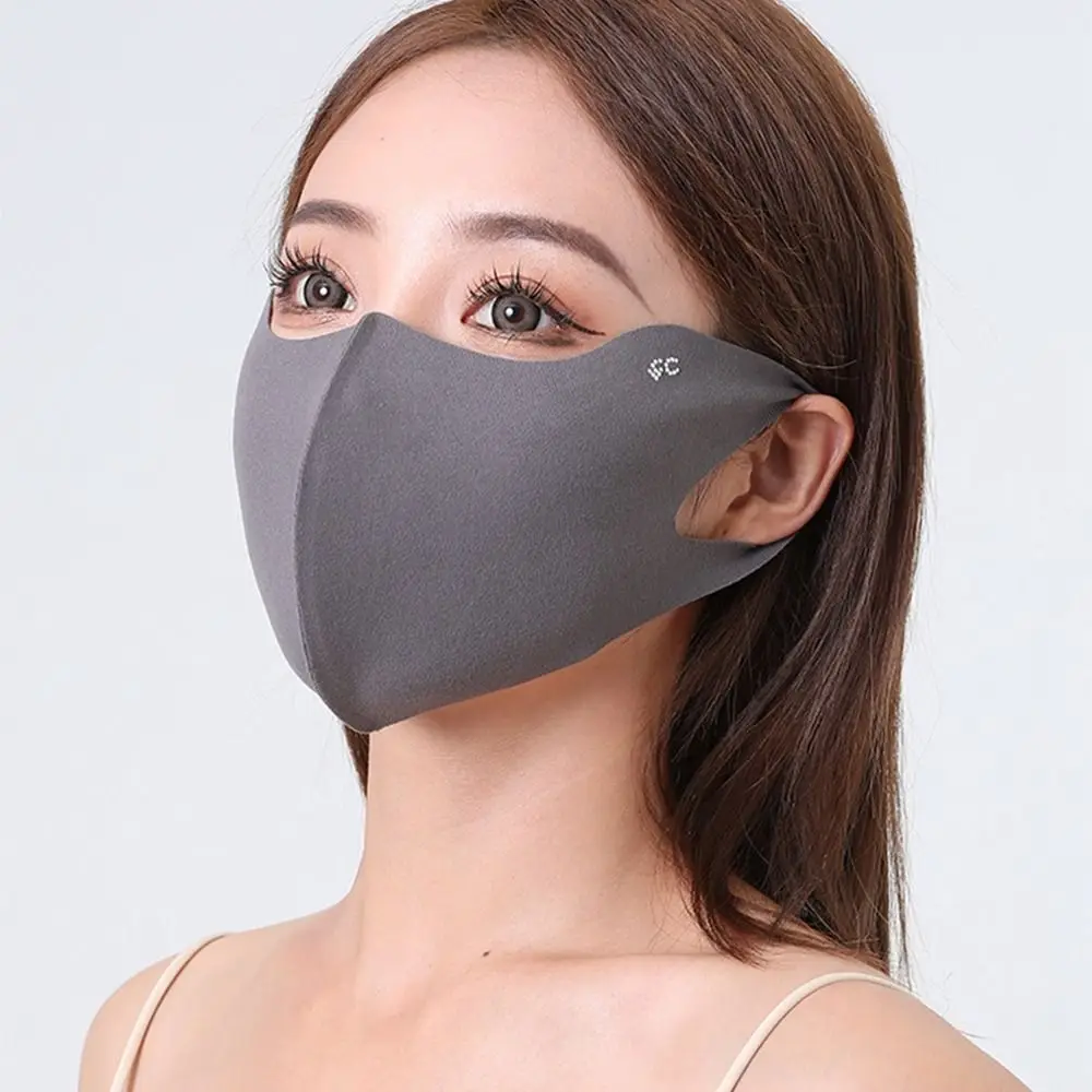 

Thin Sunscreen Face Scarf Ice Silk Mask Face Mask Summer Face Cover Sunscreen Veil Solid Color Face Gini Mask Fishing