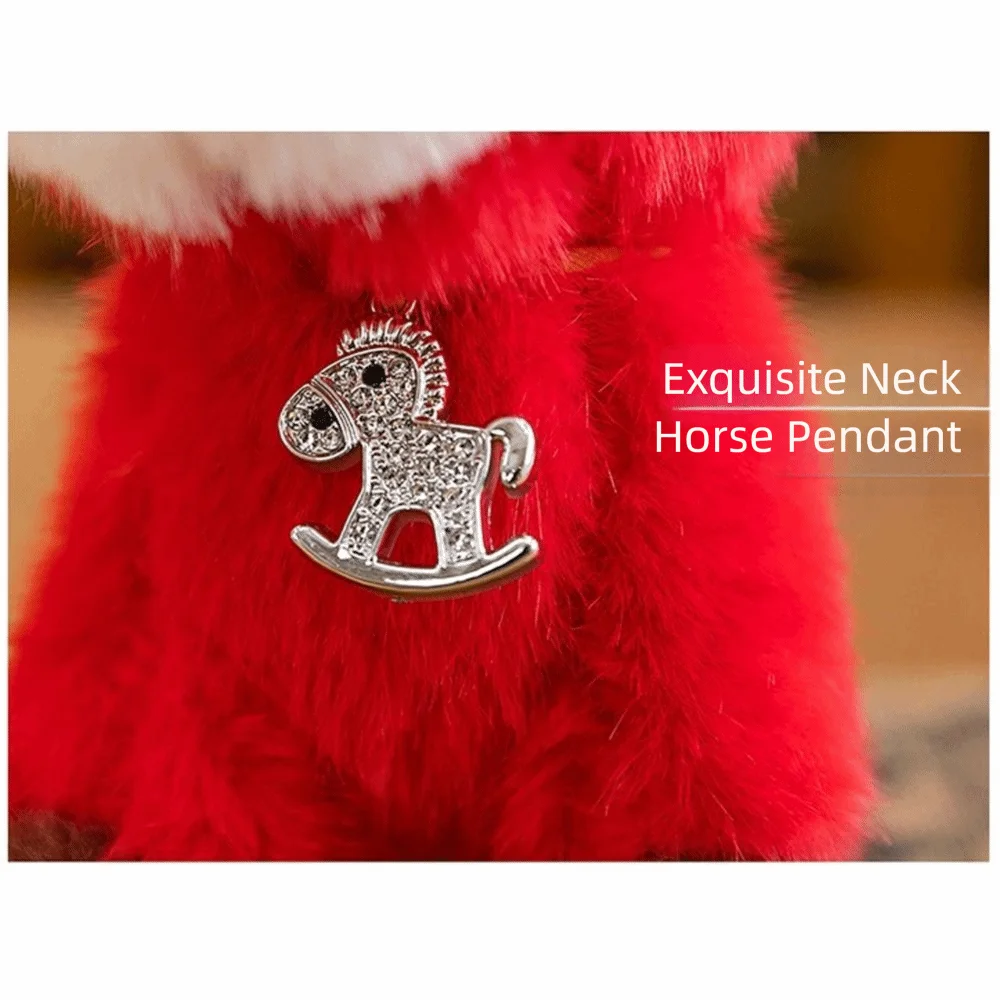

Cute Auspicious Symbol Horse 18cm Keyrings Animal Pendant Backpack Ornament Pendant