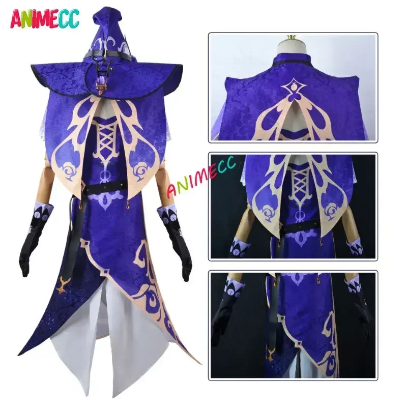 Animecc In Voorraad XS-3XL Lisa Cosplay Genshin Impact Kostuum Pruik Hoed Anime Spel Halloween Feestkleding Voor Vrouwen Meisjes