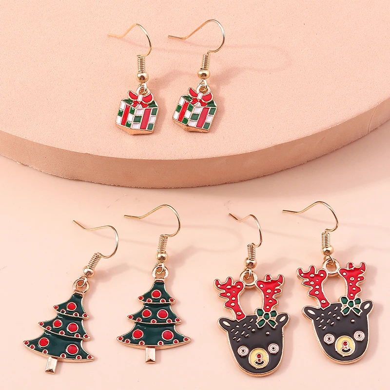 Modische Weihnachts-Ohrringe für Damen, Weihnachtsbaum-Hängeohrringe, Mädchen-Neujahrsfest-Schmuck, Geschenke – Detail 28