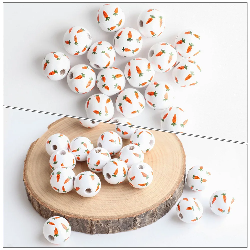 

50Pcs Durable Wear-Resistant Wood Beads for Crafts DIY Accessories Necklace Round Wood Beads Bracelet Making Supplies