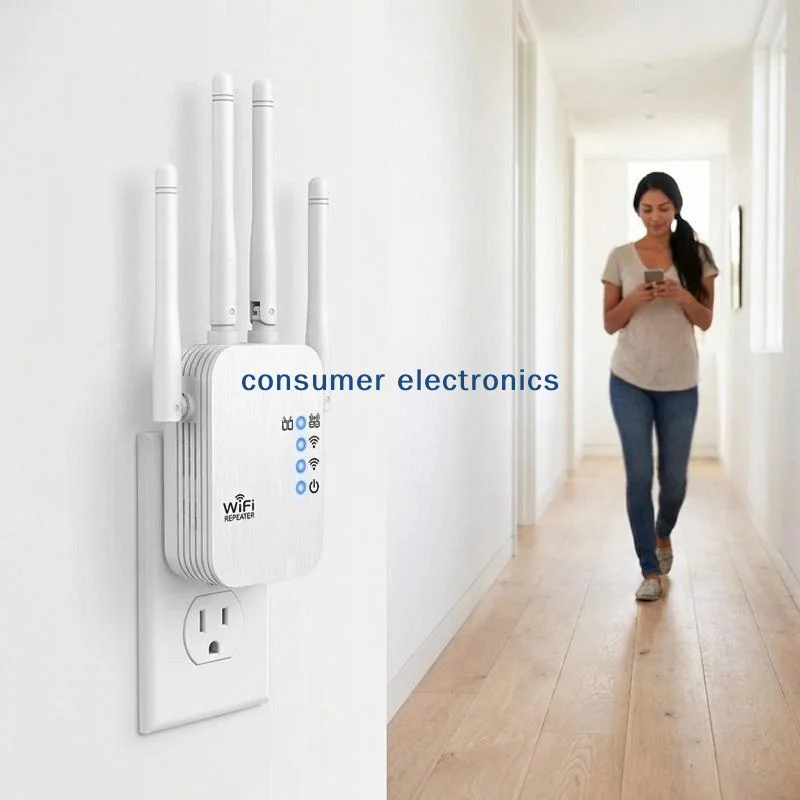 

Портативный двухдиапазонный усилитель сигнала Wi-Fi с проводным портом, репитер для быстрого интернета для спальни, дома и офиса