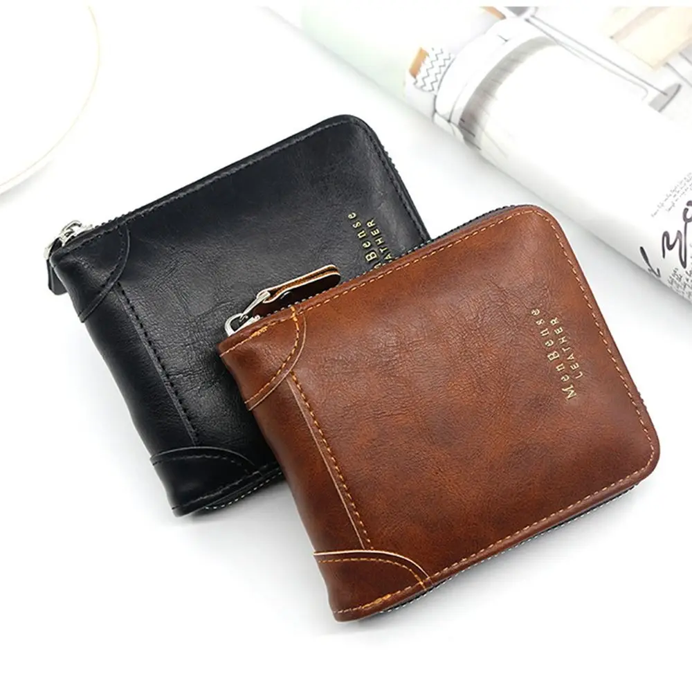 Multi-card Slot Short Wallet Multifunctional Short Large-capacity Coin Purse Leather Card Holder Men