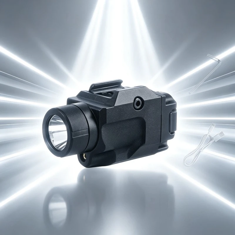 Refined‑Texture Anti‑Chip Metal Strobe Flashlight, Tunable Bright Level for 20MM Rail