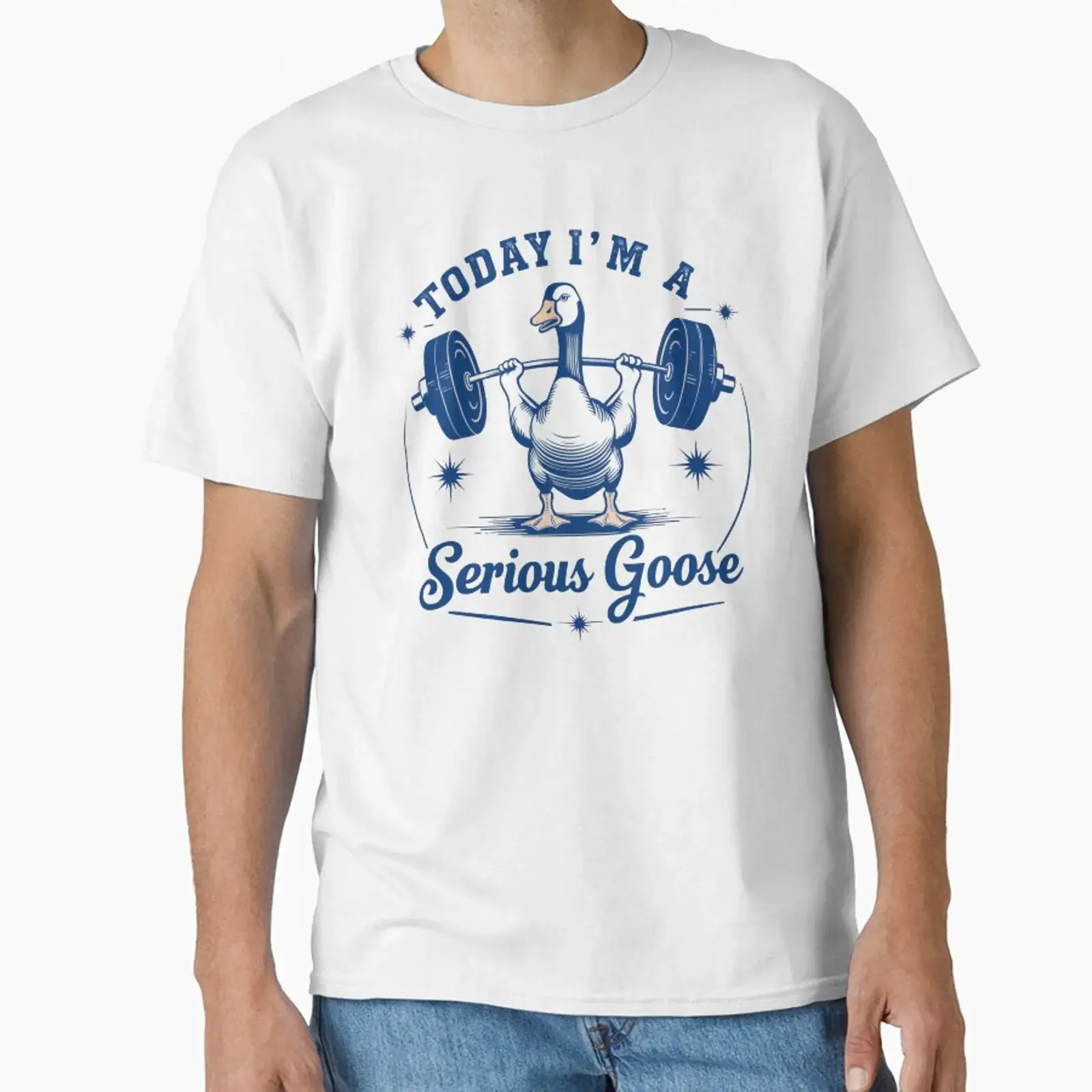 Today I'm a Serious Goose Lifting Design Classic T Shirt vintage Washed Breathable Stylish graphic homme Soft Casual Slightly