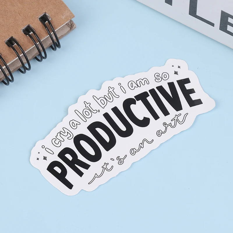 I Cry A Lot But I Am So Productive Vinyl Bumper Sticker - Motivational Waterproof Decal For Laptops, Water Bottles, Cars, Planne