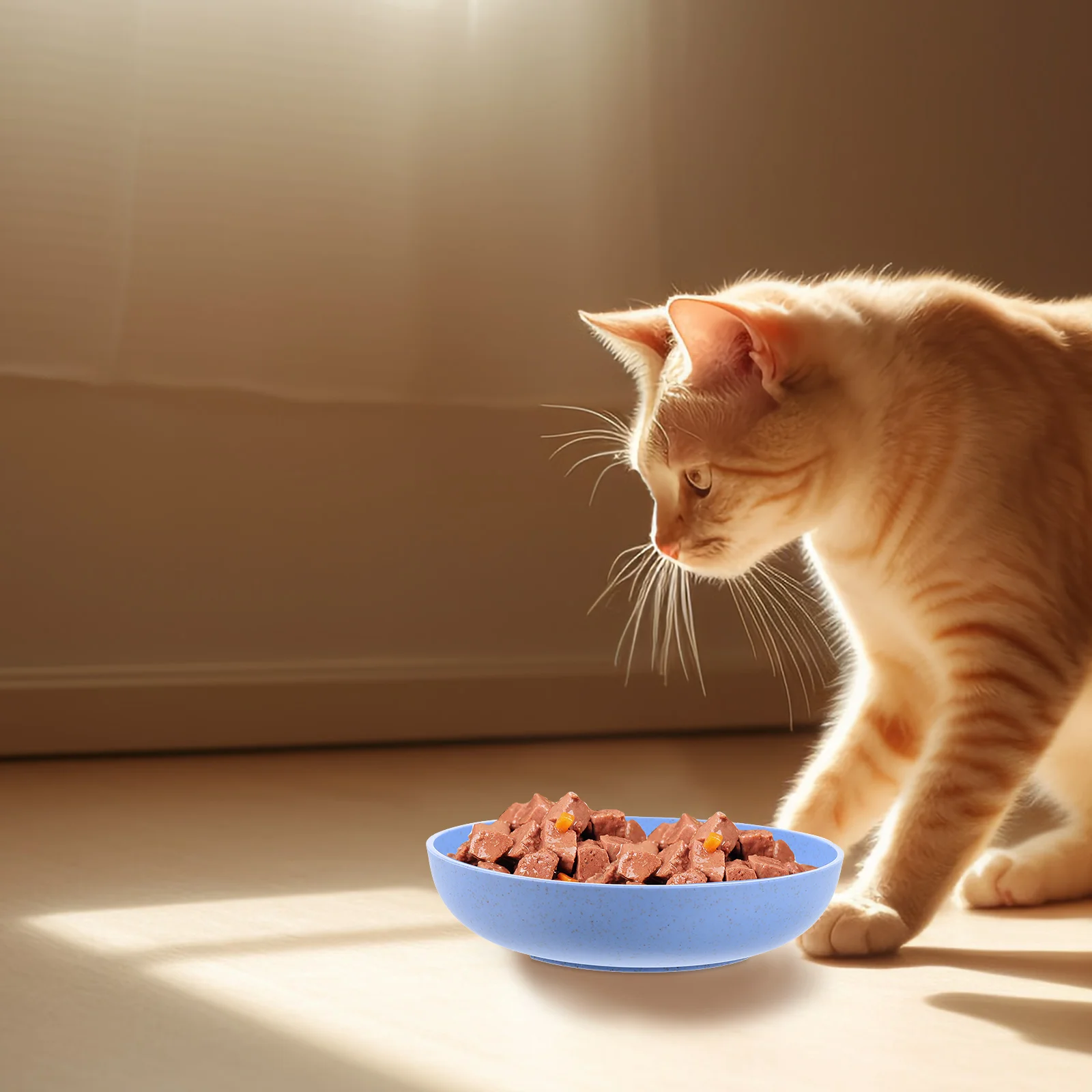 

6pcs Cat Food Bowl Plastic Small Kitten Feeding Dish Non Slip Shallow Dishwasher Safe Indoor Cats Pet Supply Sturdy Feeder Bowl