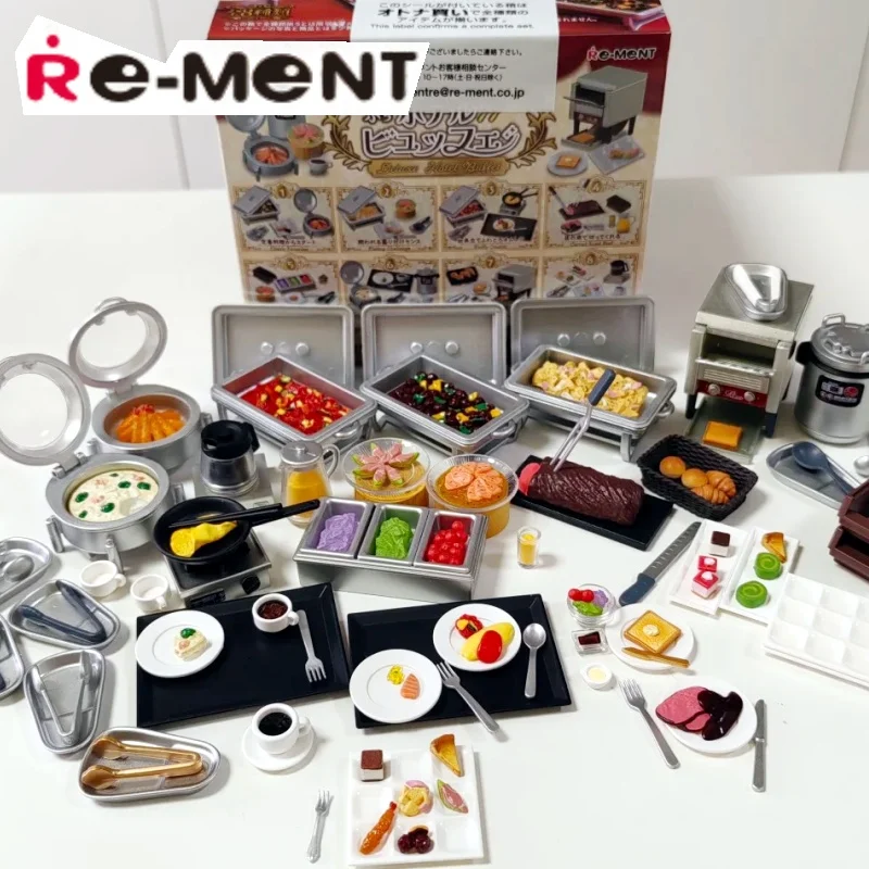 

Genuine Re-Ment Figure Deluxe All Toppings Petit Hotel Buffet Blind Box Miniature Scene Toy Doll Ornament Kawaii Collection Gift